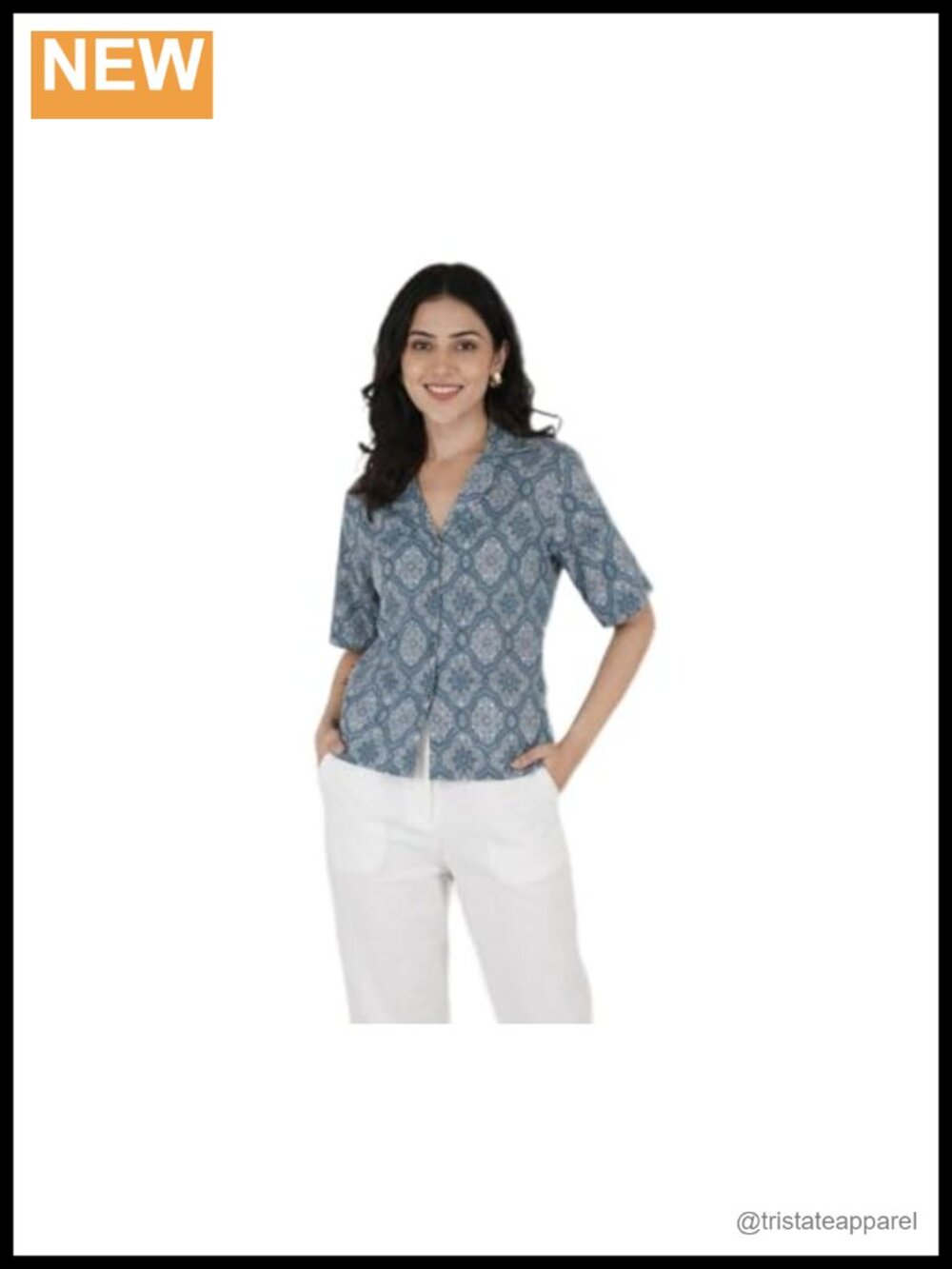 100% Cotton Women's Casual Button Down Shirt Top Short Sleeve Lightweight Blouse